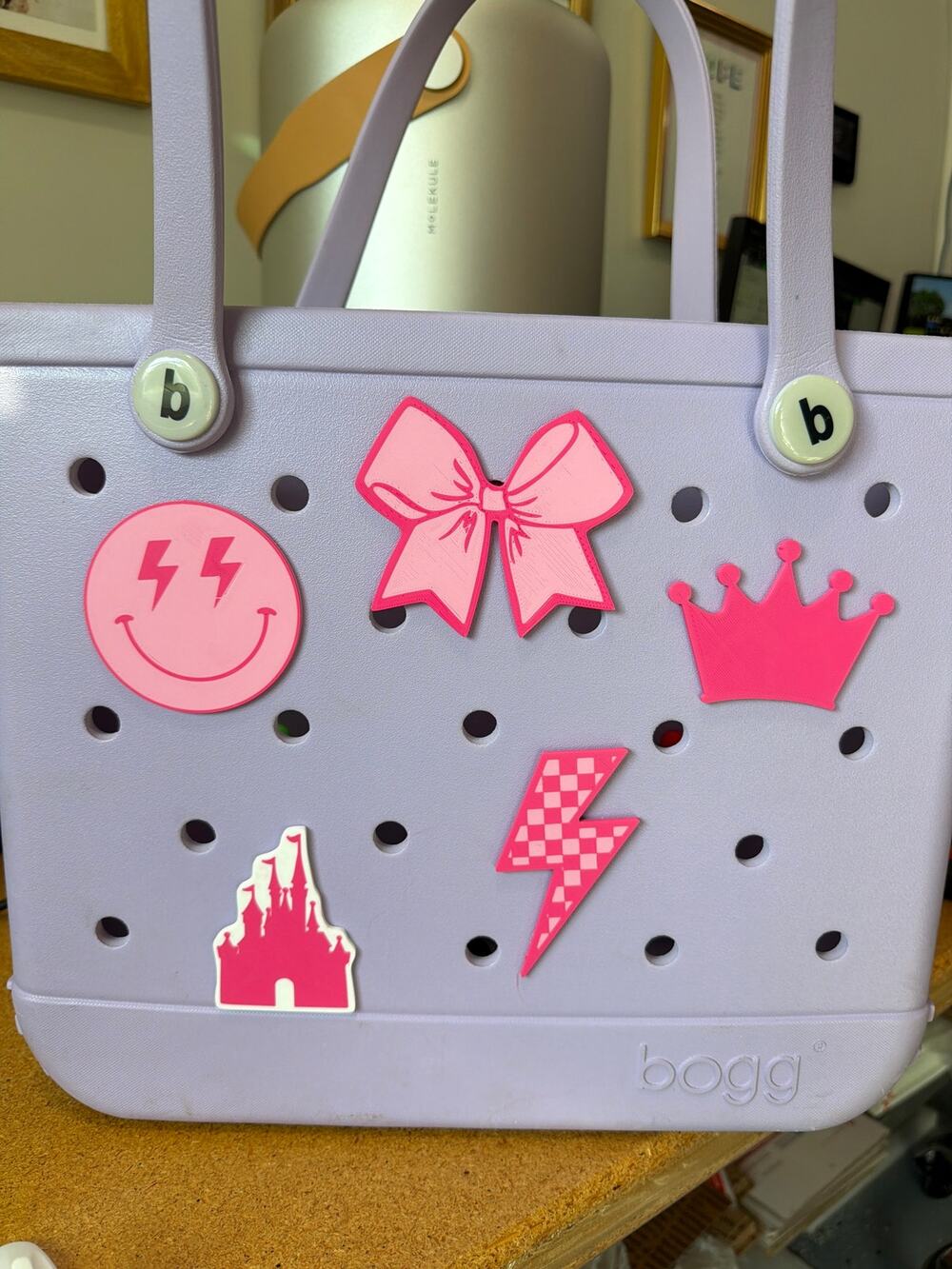 Lot of 5 Pink Girly Themed Bogg Bag Charms - Slightly Imperfect